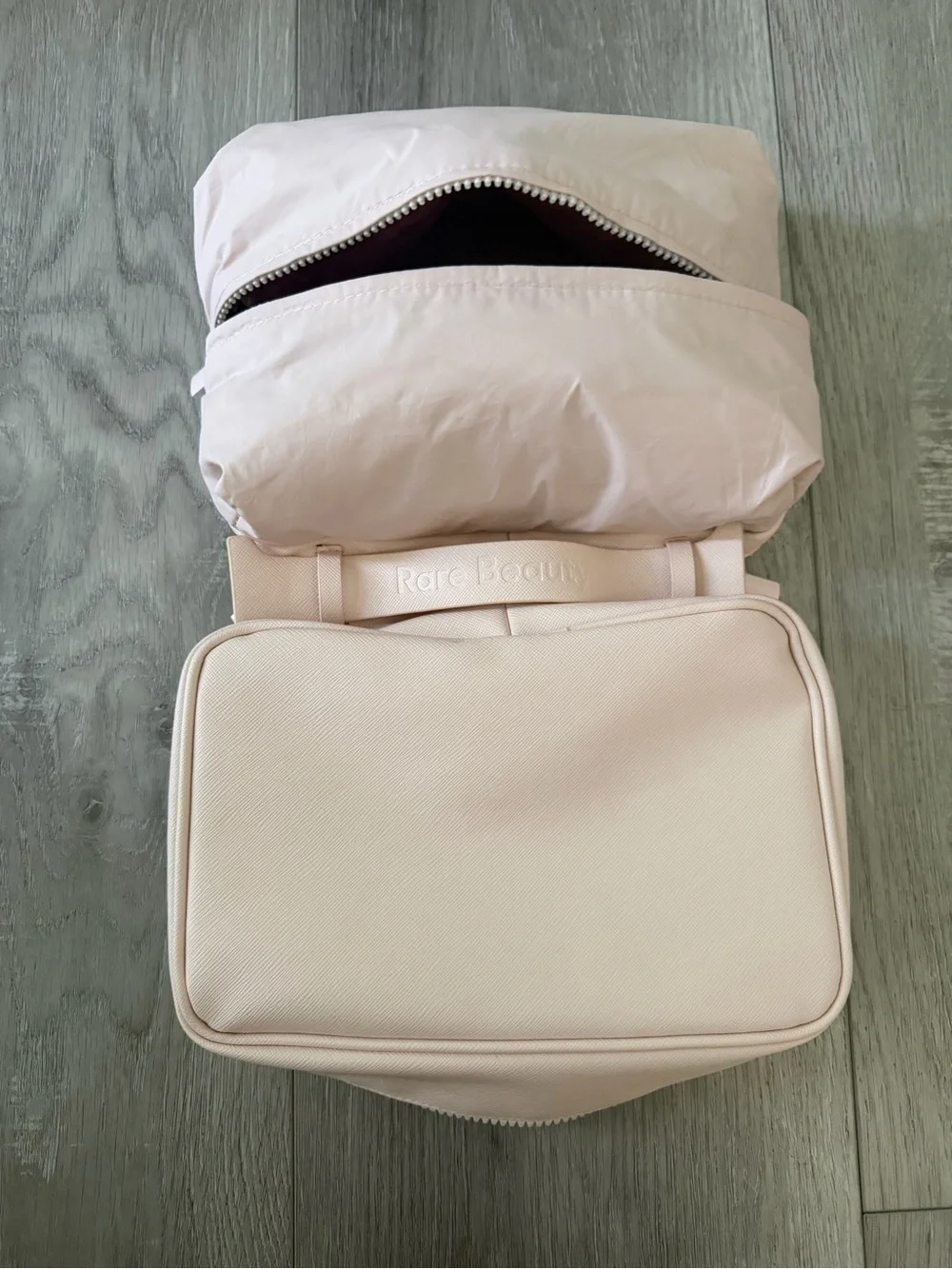 Rare Beauty Puff Toiletry Bag Blush Pink Cosmetic Case